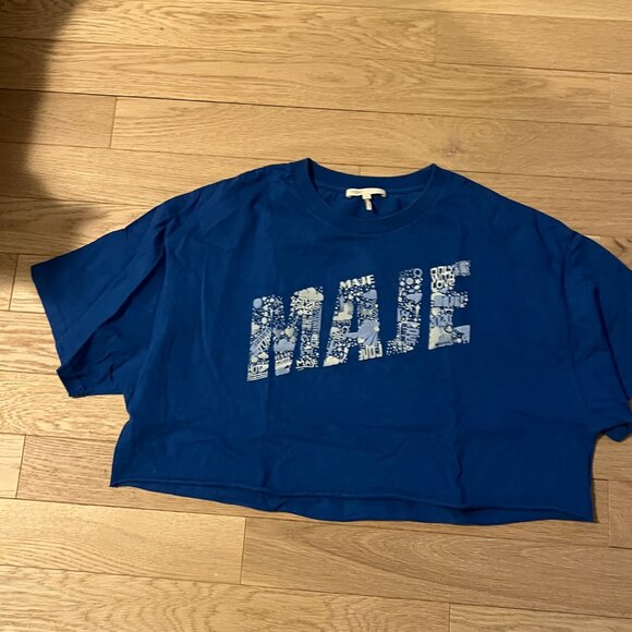 Blue Maje Paris Oversized Crop Top Size 1 - Picture 2 of 3